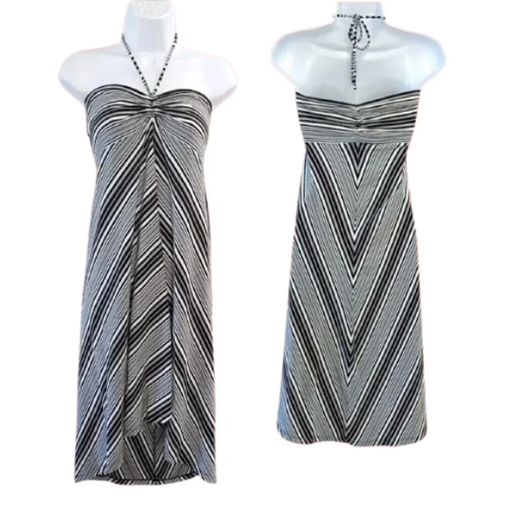 Women's M Patagonia Kamala Convertible Dress/Skirt Purple & White Chevron - Picture 6 of 11